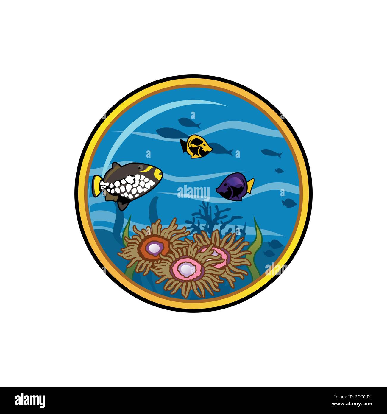 Vector of under the sea landscape eps format, suitable for your design needs, logo, illustration, animation, t-shirt design etc. Stock Vector