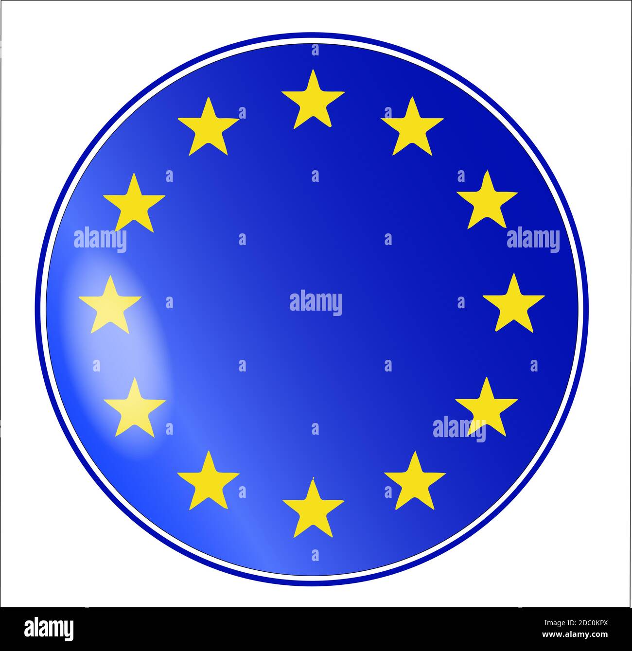 Flag of the European Union with blue background and yellow stars as a ...