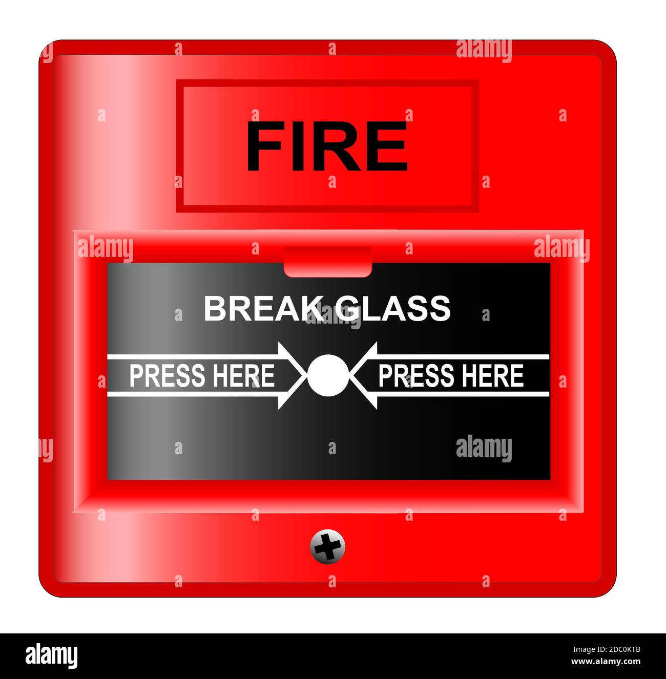 A 'break glass' fire alarm over a white background Stock Photo Alamy