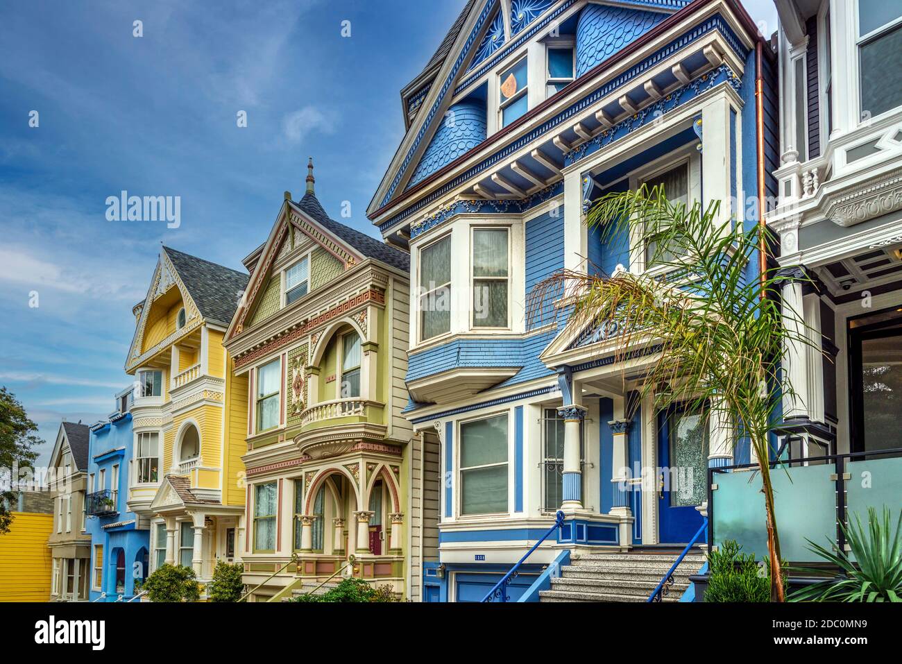 Painted Ladies victorian houses, Haight-Ashbury, San Francisco, California, USA Stock Photo