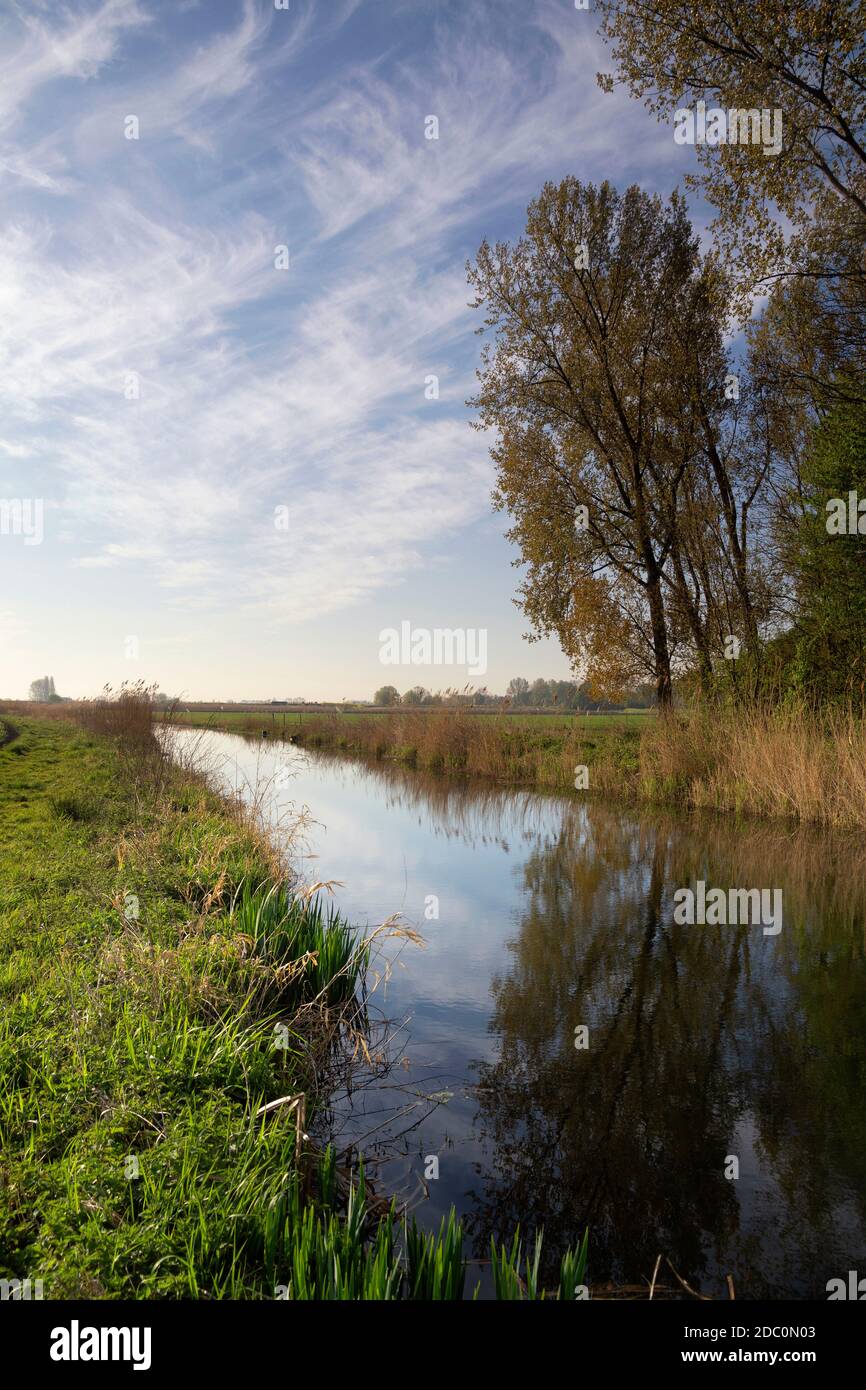 The Bakkerskil creek near the Dutch village Werkendam Stock Photo