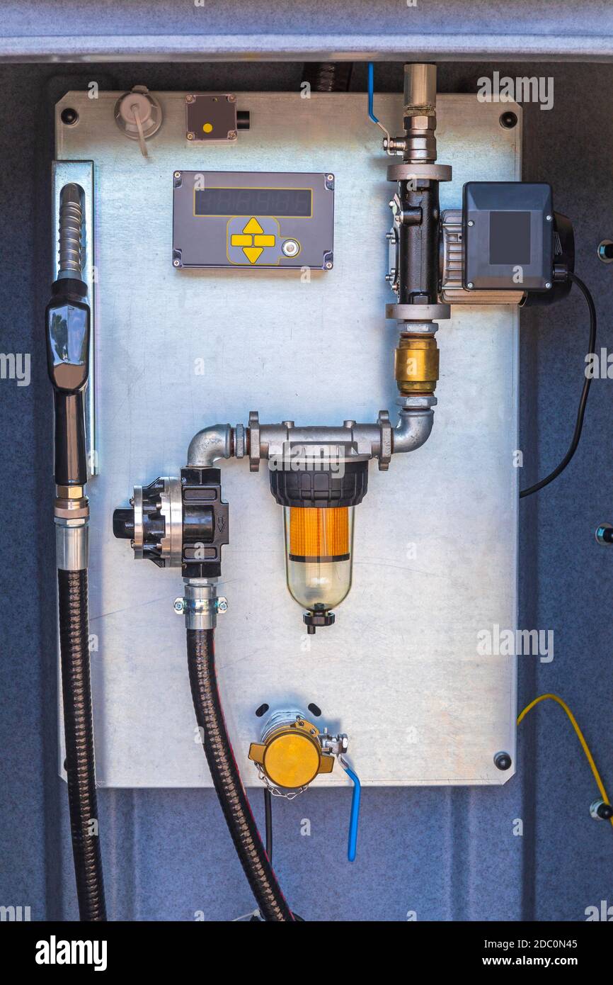 Electric Fuel Pump With Filter at Diesel Tank Stock Photo Alamy