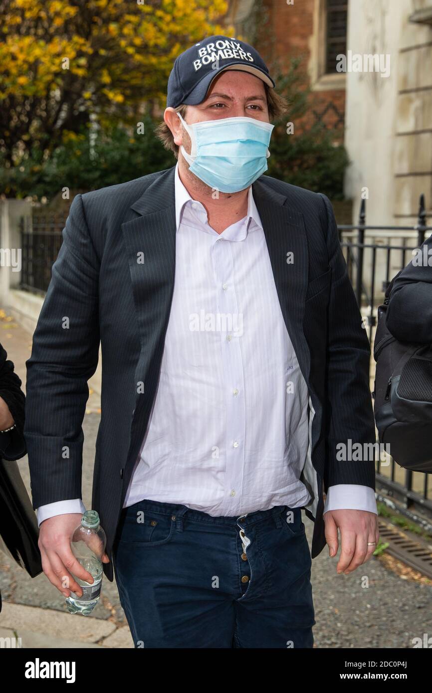 James Stunt, the ex-husband of Formula One heiress Petra Ecclestone exits Westminster Magistrates' Court, London, where he is charged with possession of cocaine, criminal damage, assault, harassment and theft. Stock Photo