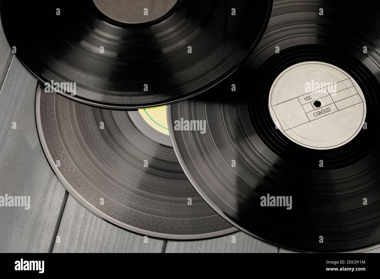 Traditional vinyl records for turntable playback Stock Photo
