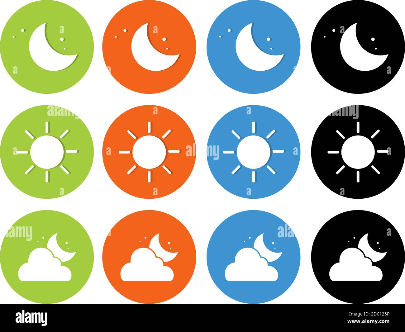 Flat weather icons set for web and mobile. Cloud isolated on white ...