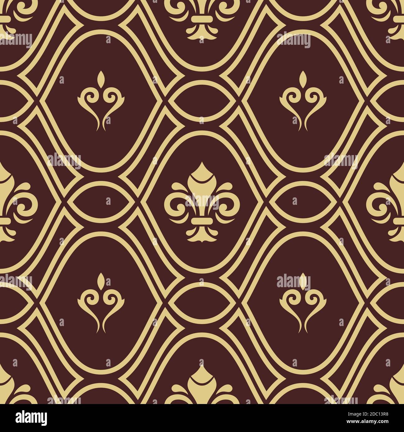 Seamless Vector Pattern. Royal Lilies Stock Vector