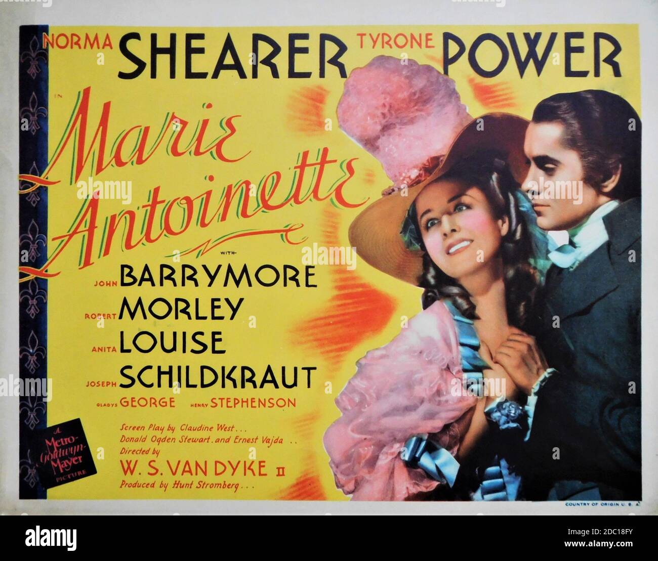 NORMA SHEARER and TYRONE POWER in MARIE ANTOINETTE 1938 director W.S. VAN DYKE Metro Goldwyn Mayer Stock Photo