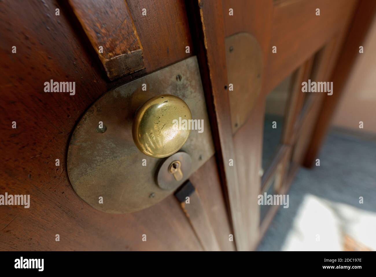door with doorknob - entrance, Stock Photo
