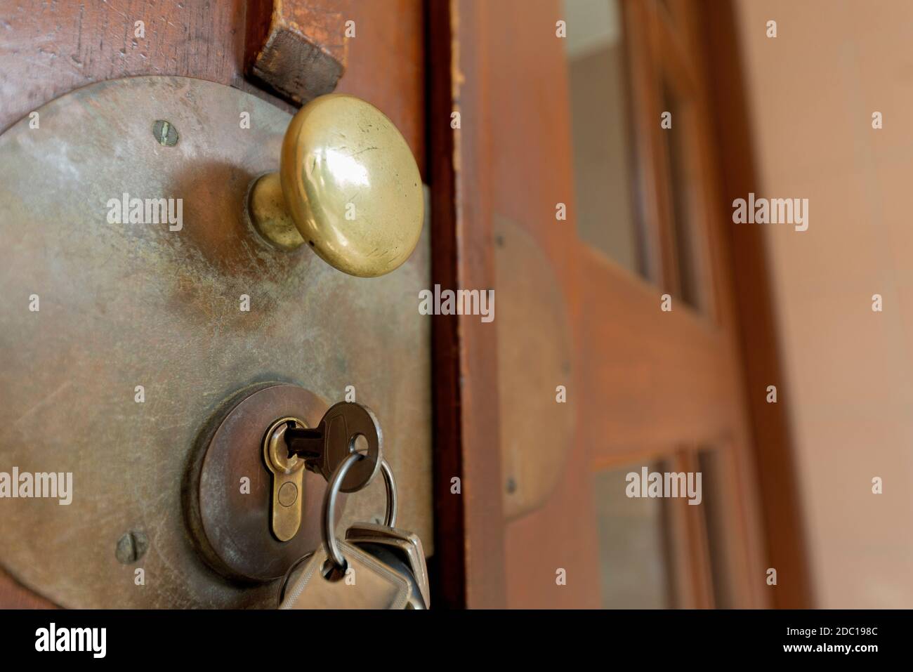 door with doorknob - entrance, Stock Photo