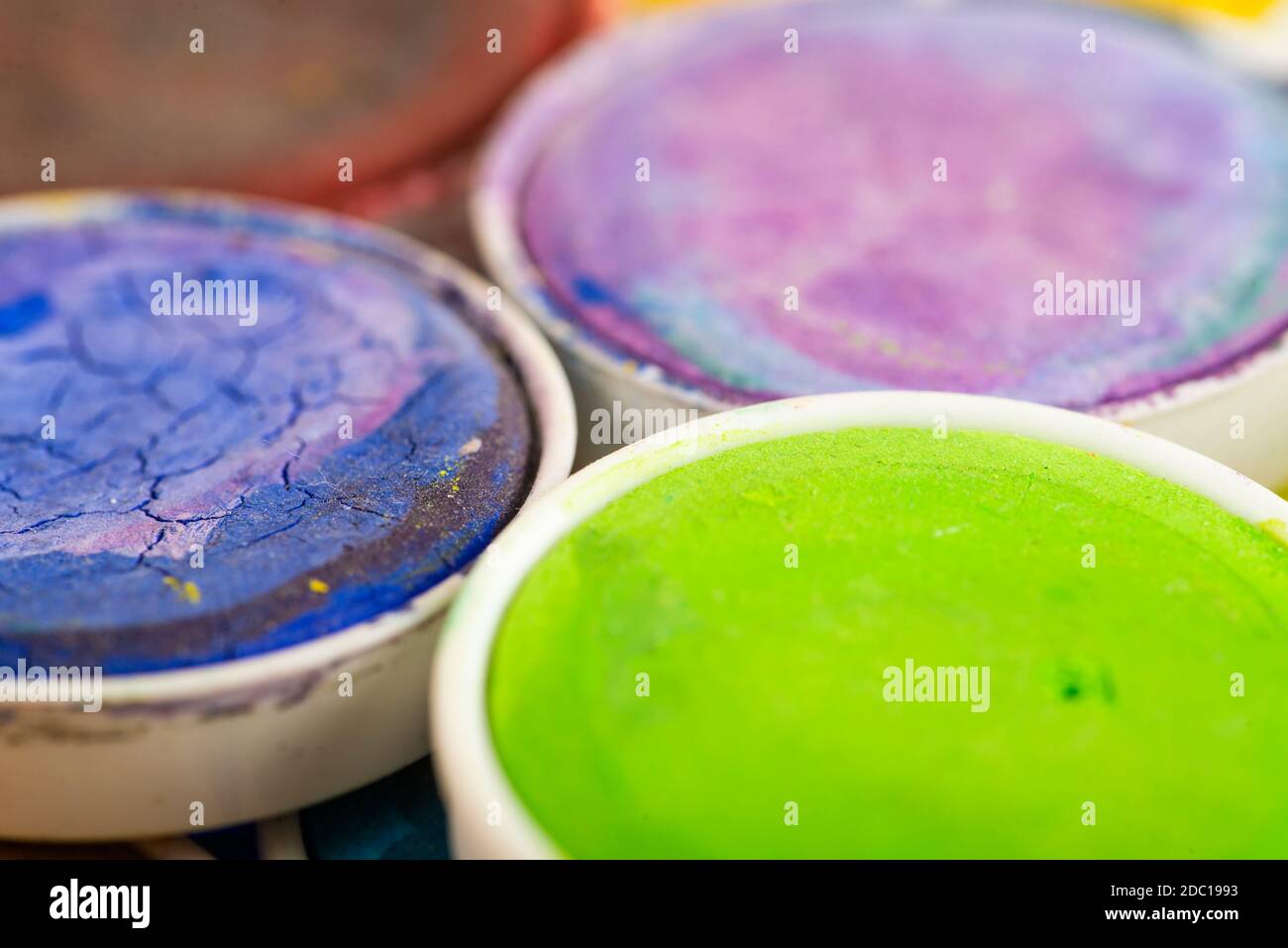 aquarelle color in closeup Stock Photo