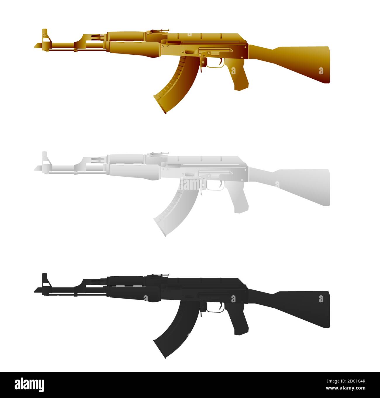 Gold ak 47 Cut Out Stock Images & Pictures - Alamy