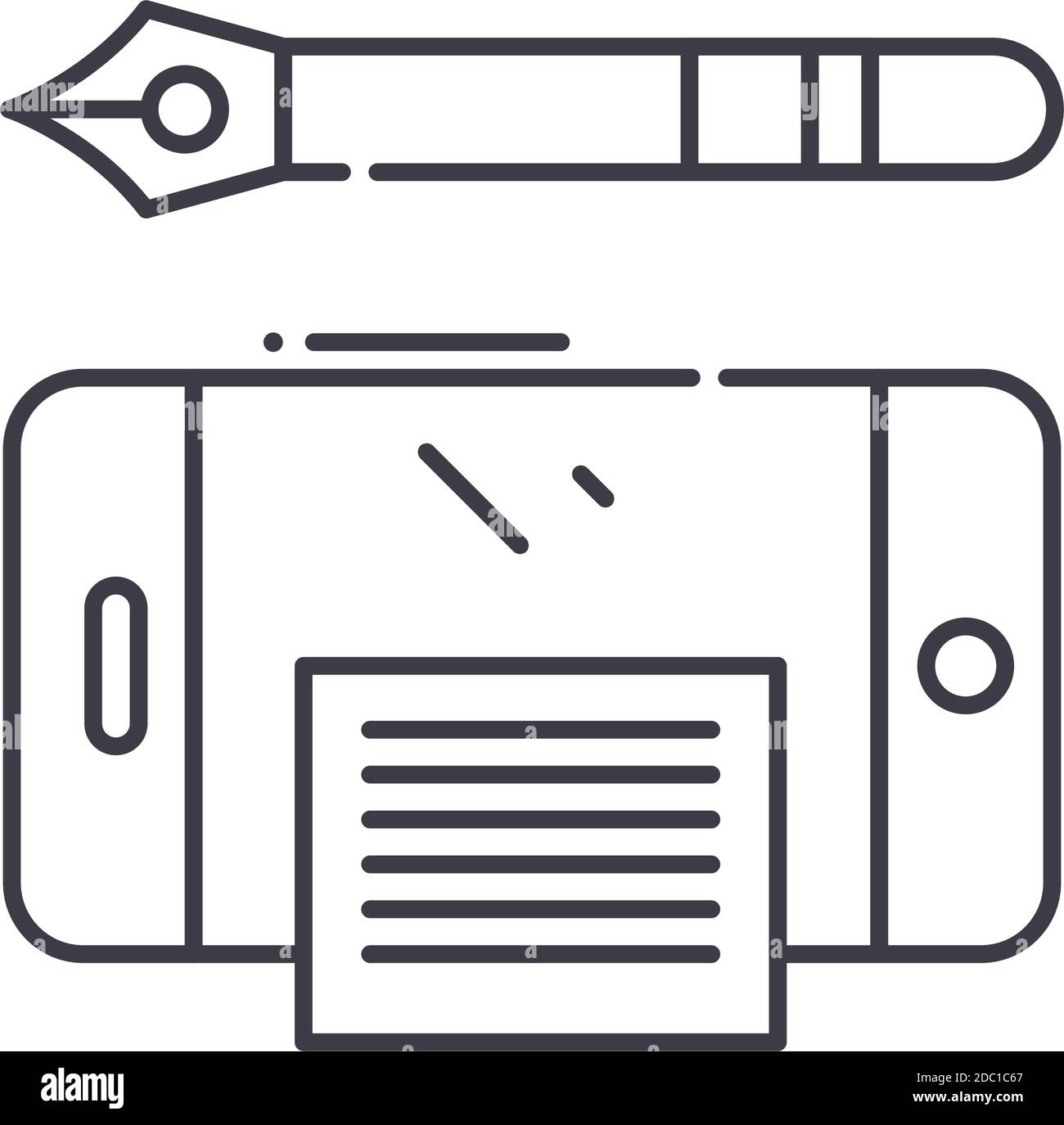 Content writer icon, linear isolated illustration, thin line vector ...