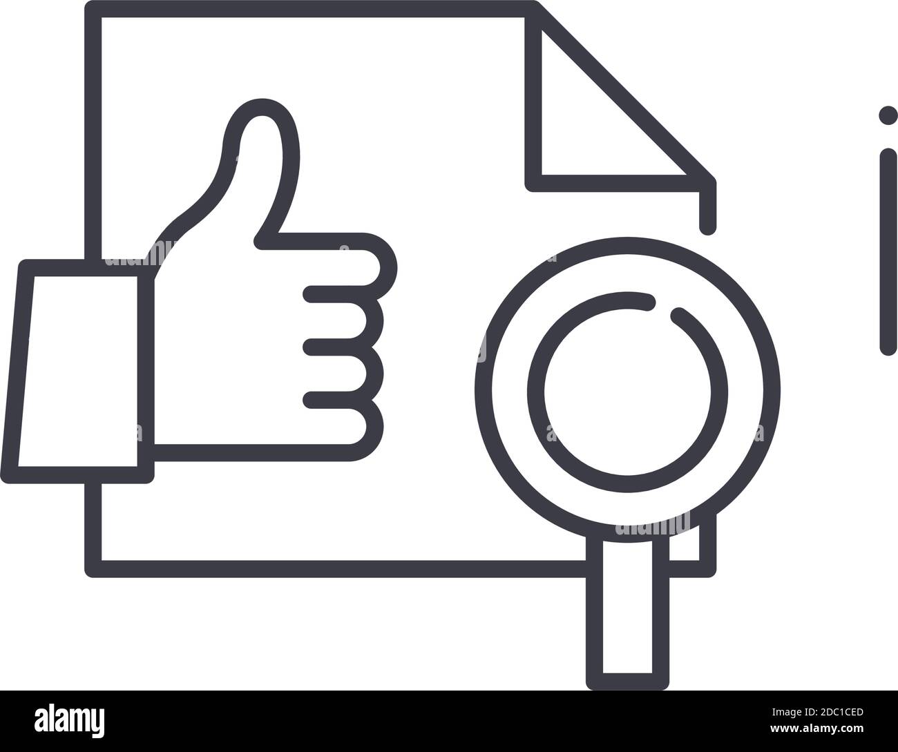 Content analysis icon, linear isolated illustration, thin line vector ...