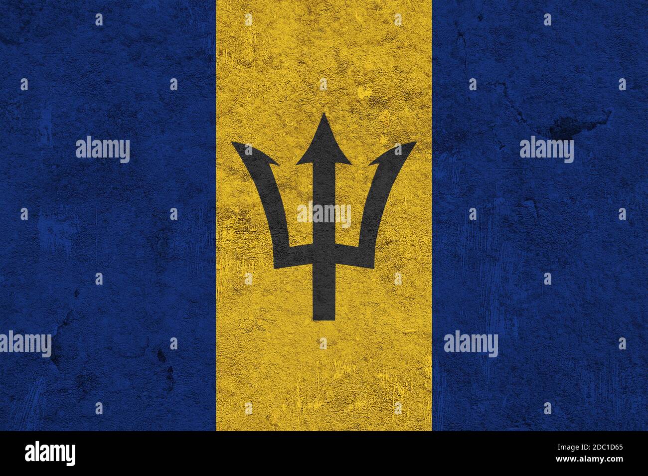Flag of Barbados on weathered concrete Stock Photo - Alamy