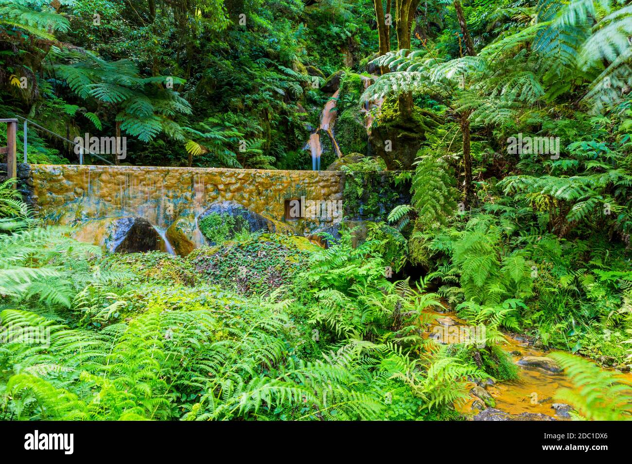 Waterfall in Caldeira Velha, ribeira grande, Natural Spa, Sao Miguel