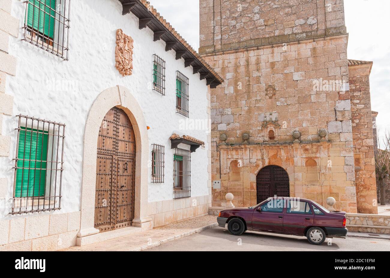 Casa noble en Los Hinojosos. Provincia de Cuenca. Castilla la Mancha. España. Stock Photo