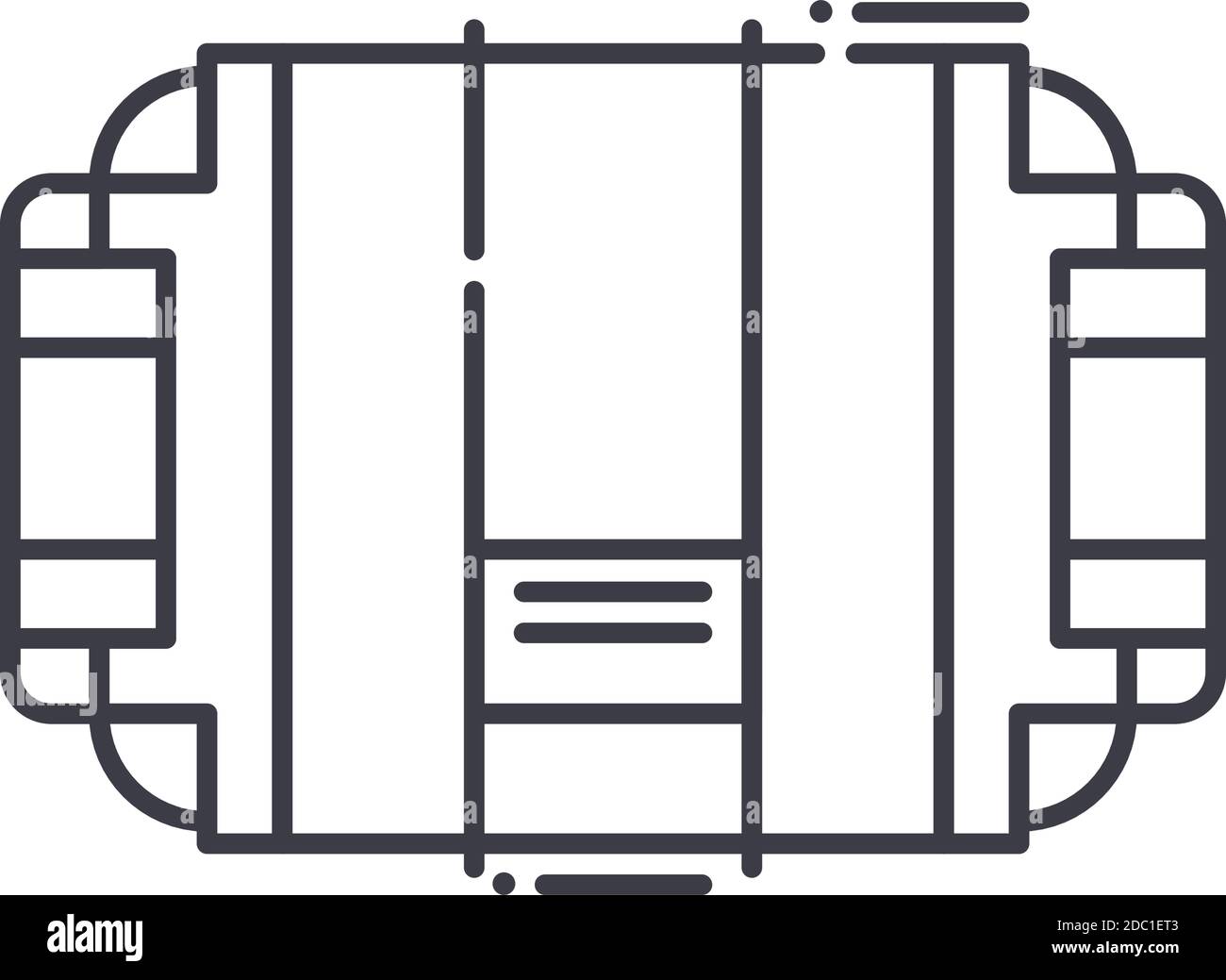 Computer case icon, linear isolated illustration, thin line vector, web ...