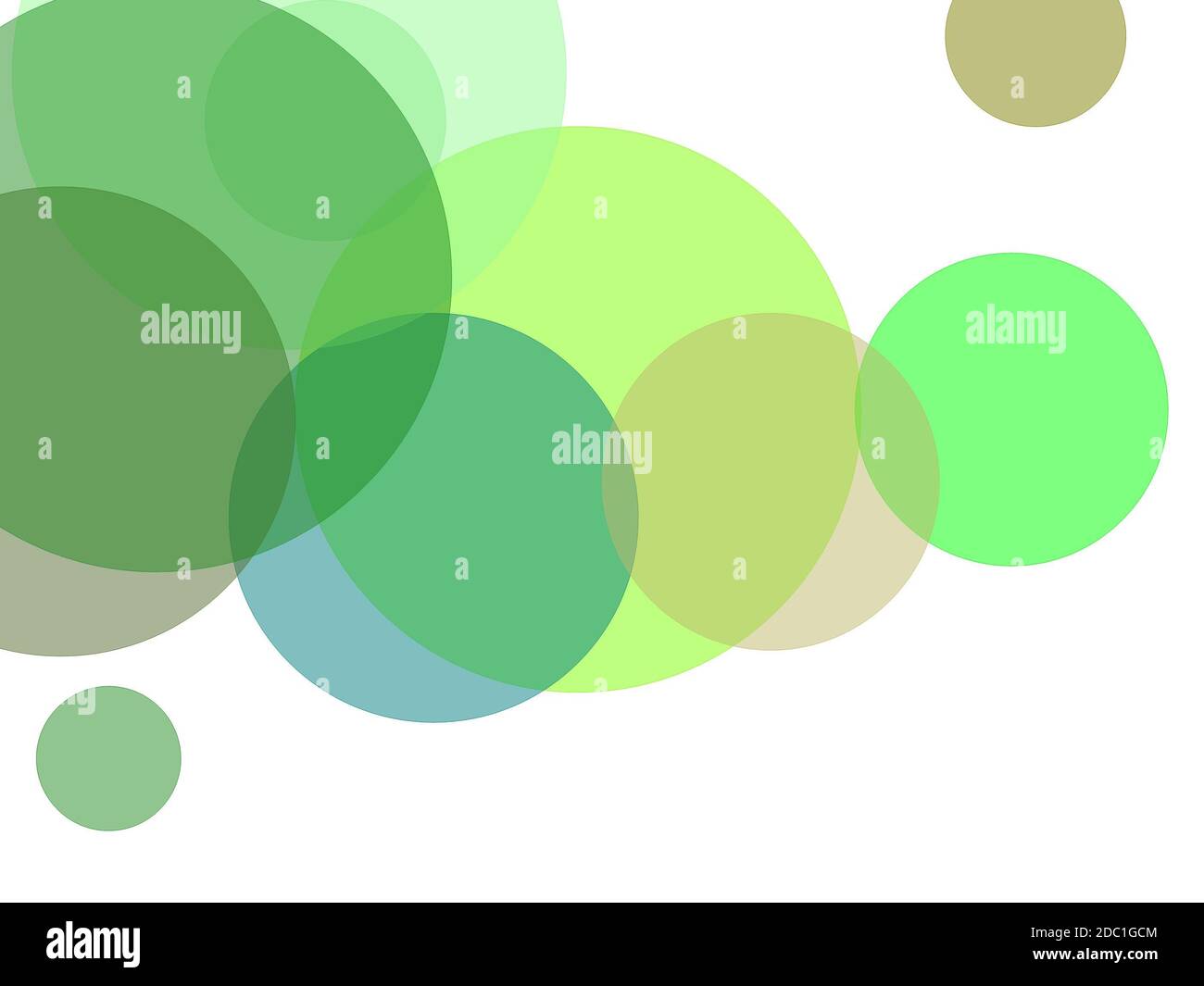 Abstract minimalist green illustration with circles and white ...