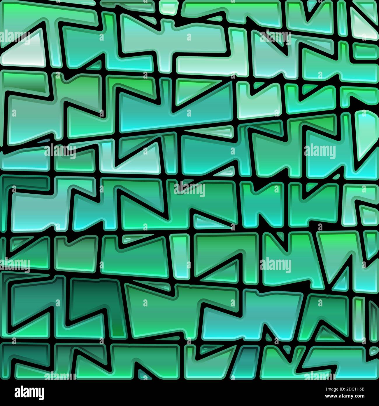 abstract stained-glass mosaic background - green nd teal Stock Photo ...