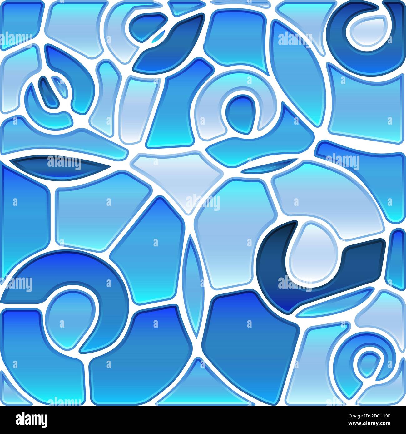 abstract stained-glass mosaic background - blue spirals Stock Photo - Alamy