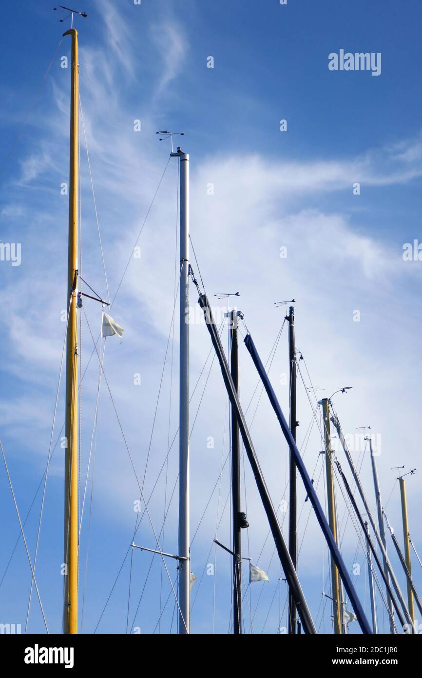 Boat masts Stock Photo