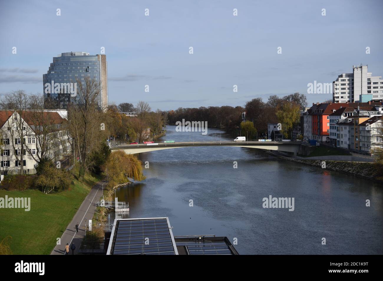 View from the Berblinger Tower over the Danube Stock Photo