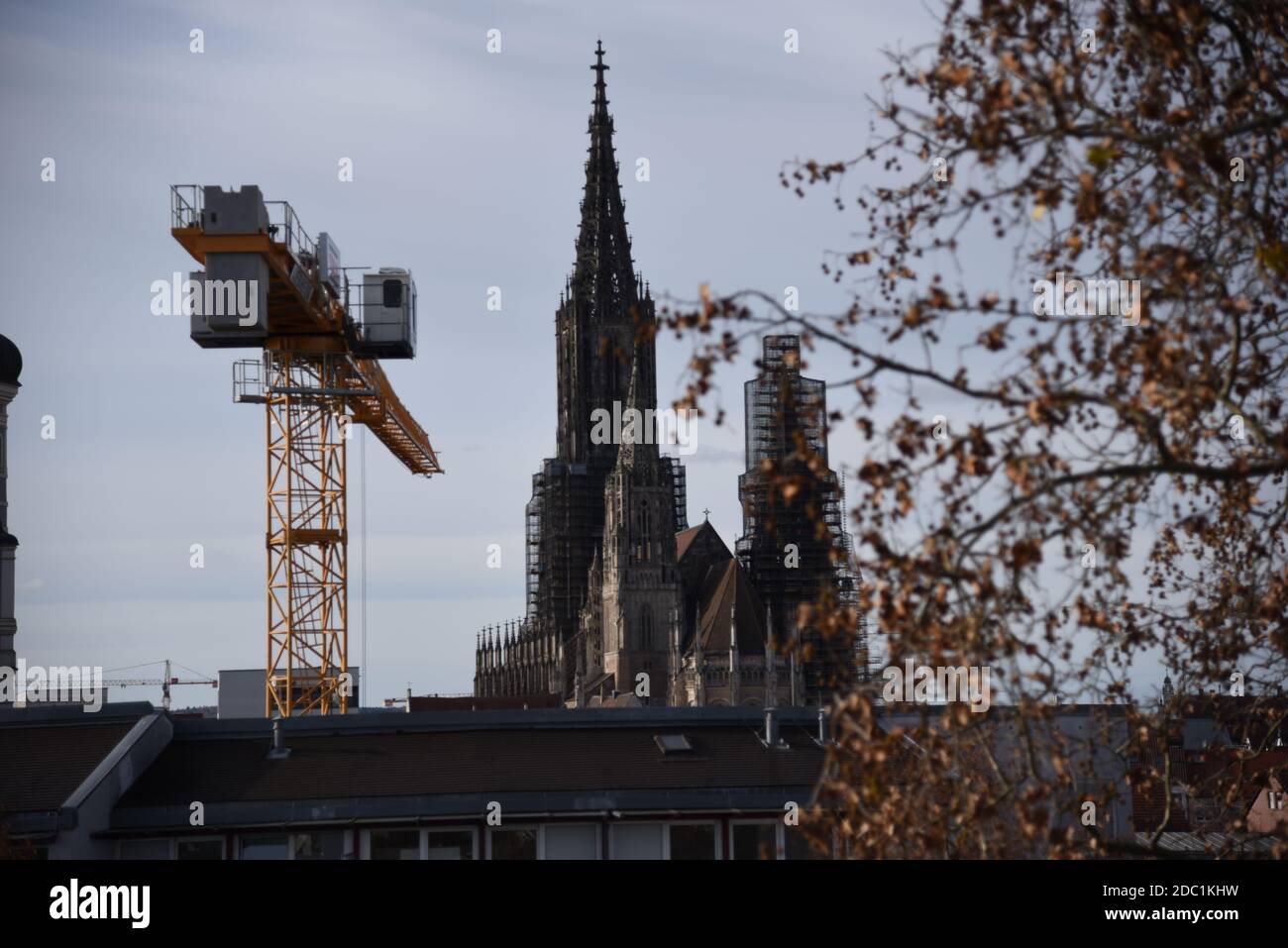 View from the Berblinger Tower to the Ulm Minster Stock Photo