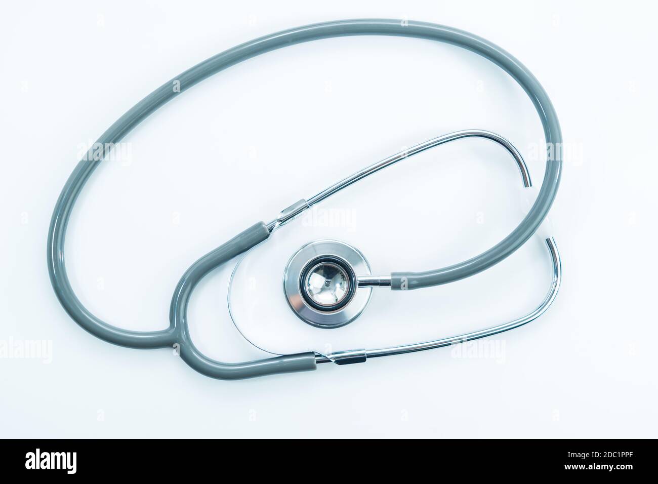 Stethoscope for doctor checkup on health medical laboratory table as