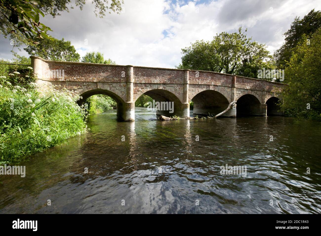 The bridge at Stoford on the River Wylye in Wiltshire. Stock Photo