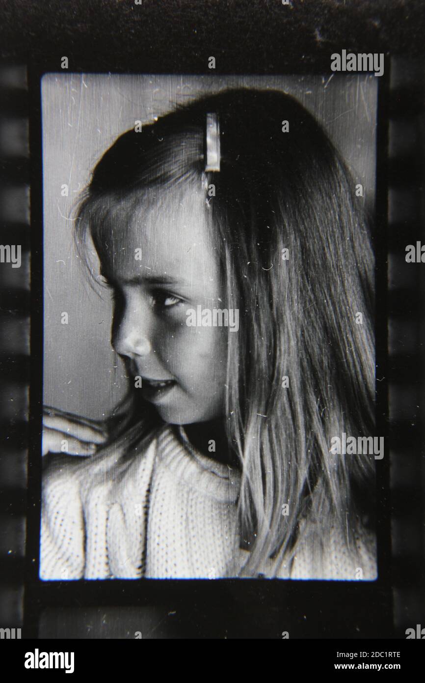 Fine 1970s vintage black and white photography of a head shot of a ...