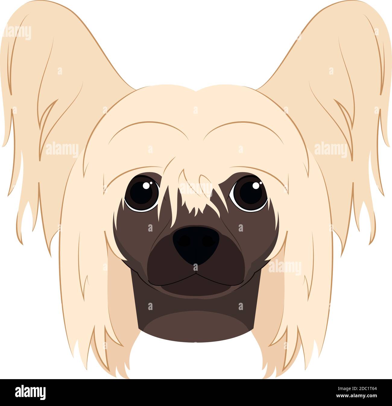 Chinese Crested Dog isolated on white background vector illustration Stock Vector