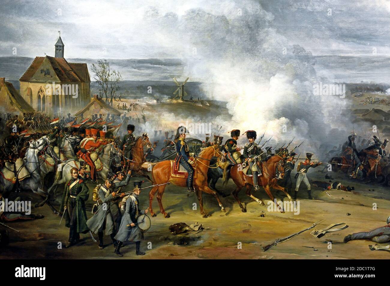 Battle of Laubressel , Part of the War of the Sixth Coalition  Field Marshal Karl Philipp, Prince of Schwarzenberg mount a three-pronged converging attack on the weaker army of Marshal Jacques MacDonald.  France, French. Stock Photo