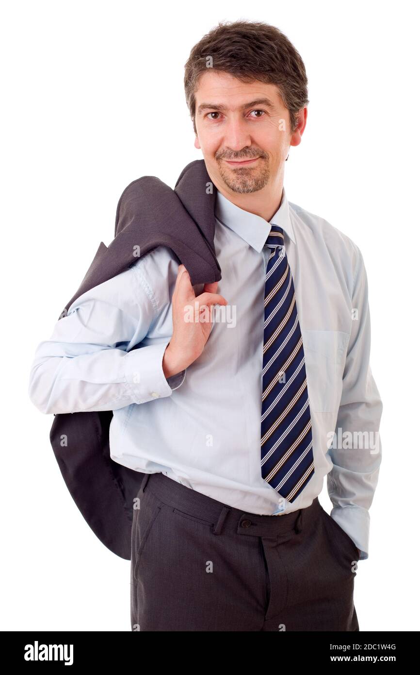 young business man portrait isolated on white Stock Photo - Alamy