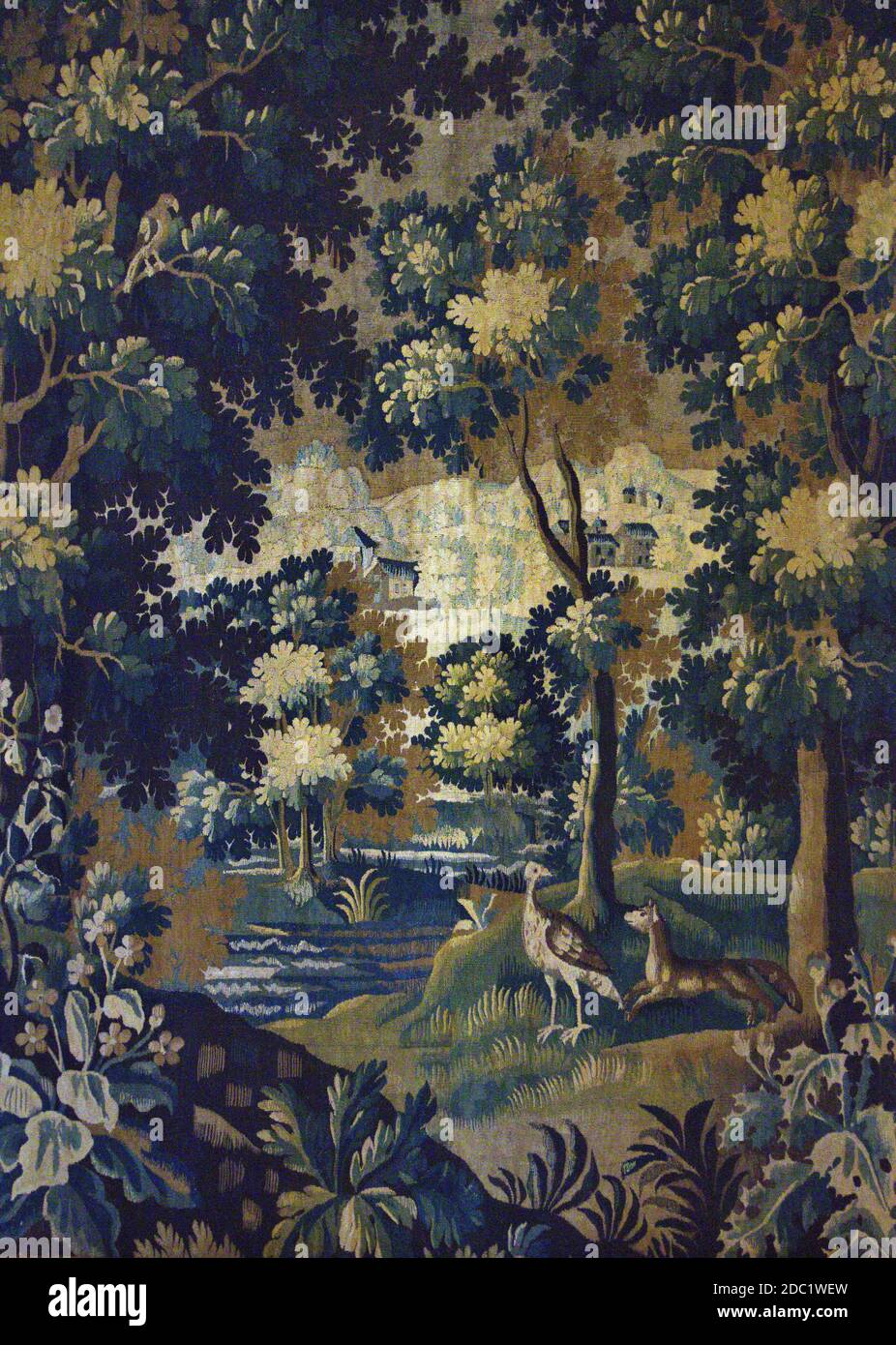 Classic tapestry on display at Aubusson, Creuse, France Stock Photo