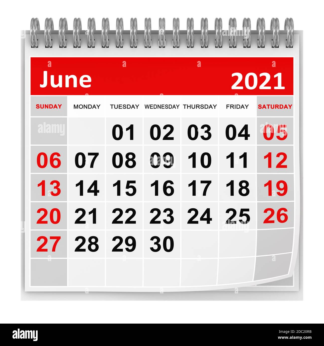 June 2021 , This is a 3d rendered computer generated image. Isolated on white. Stock Photo