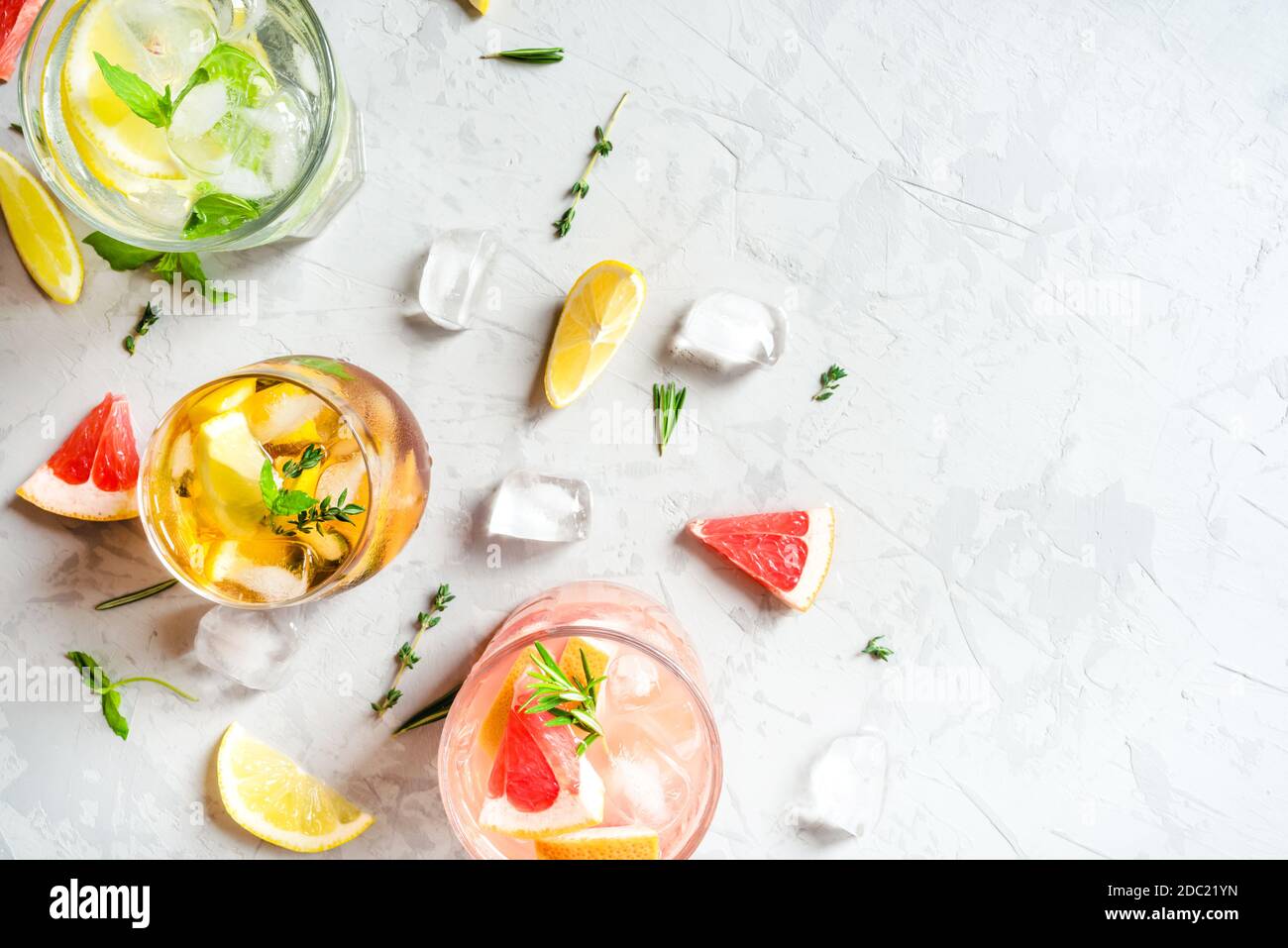 Summer refreshing drinks with ice Stock Photo Alamy
