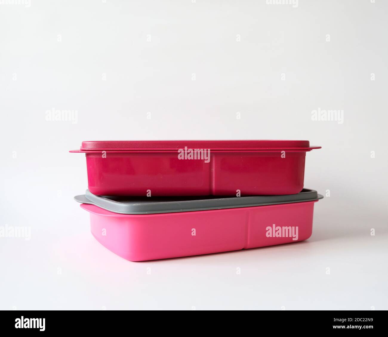 Colorful food plastic container isolated on a white background Stock ...