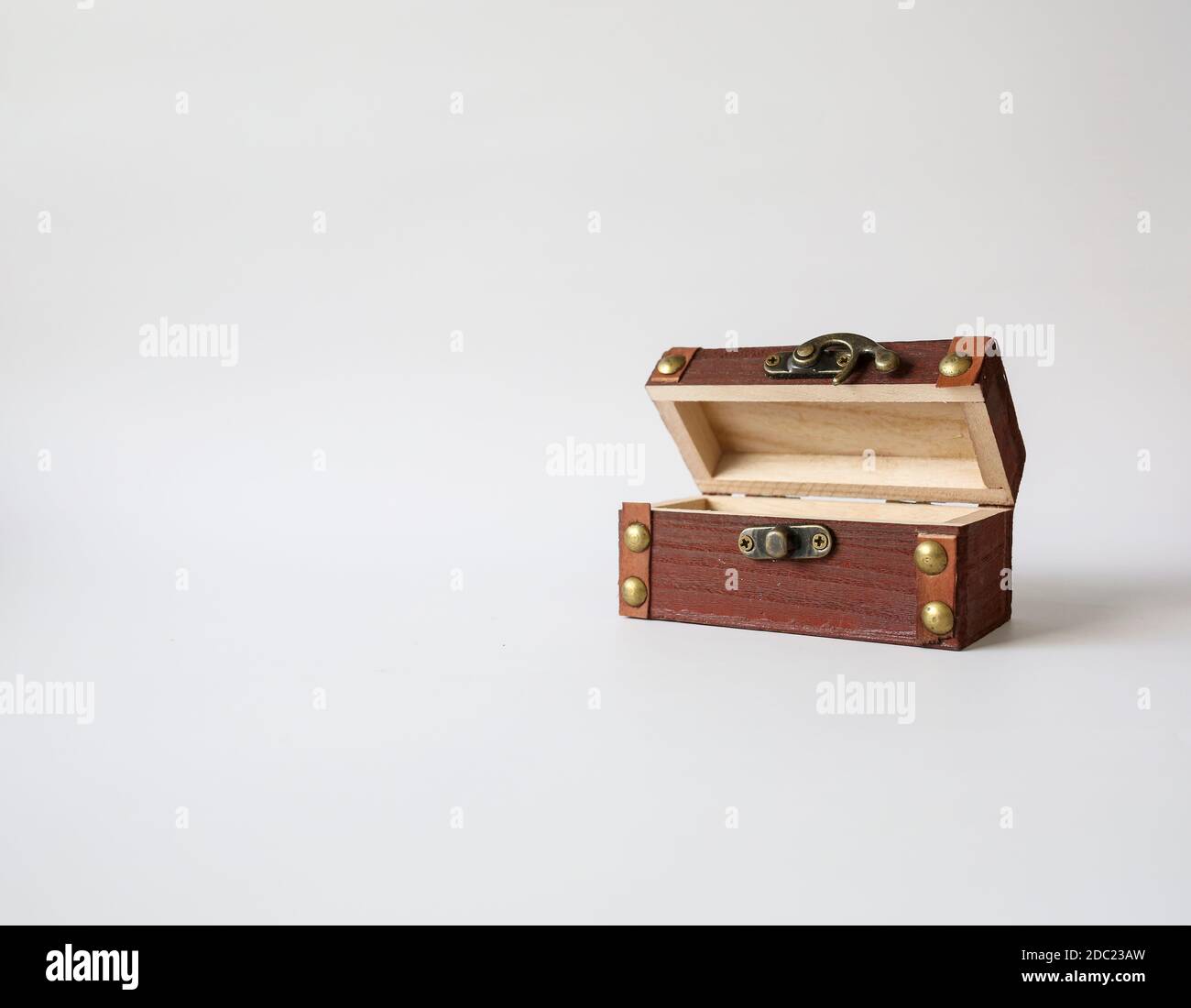 Wooden treasure chest isolated on a white background Stock Photo - Alamy