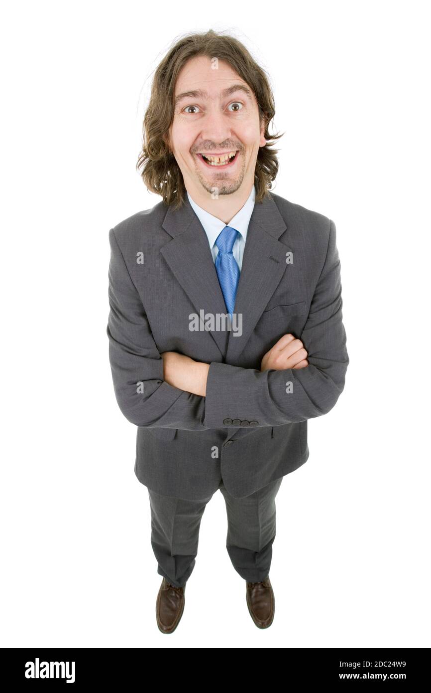 happy young businessman full length, isolated on white Stock Photo - Alamy
