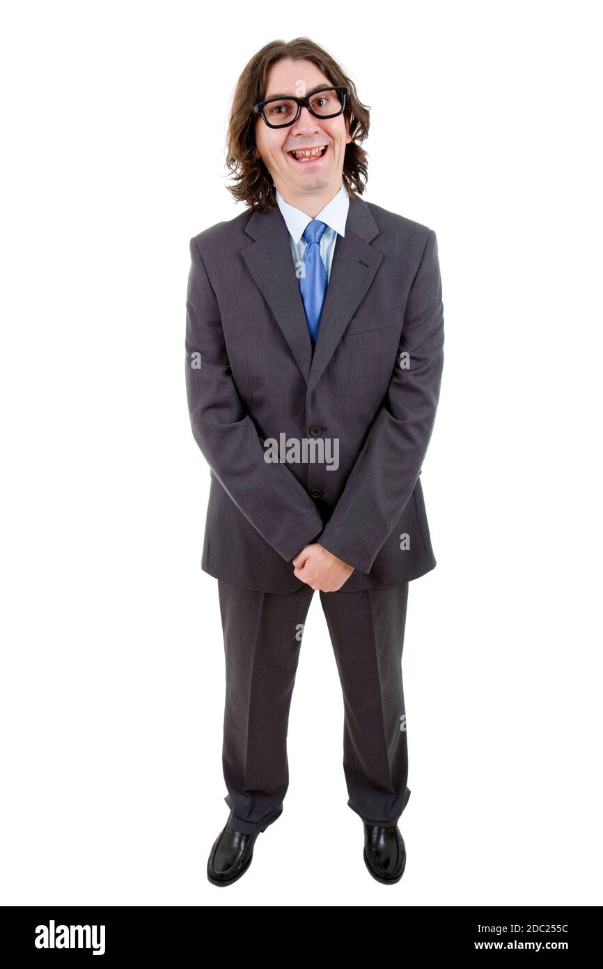 happy young businessman full length, isolated on white Stock Photo - Alamy
