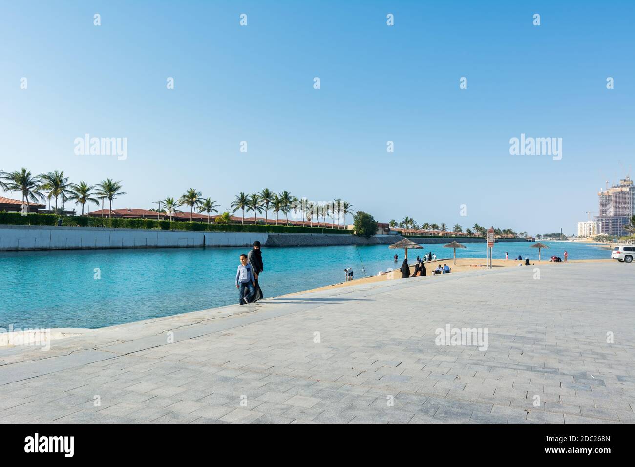 Tourists at the Jeddah Corniche, 30 km coastal resort area of Jeddah