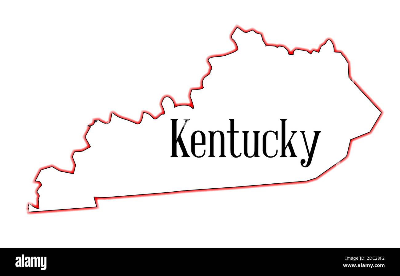 State map outline of Kentucky over a white background Stock Photo Alamy