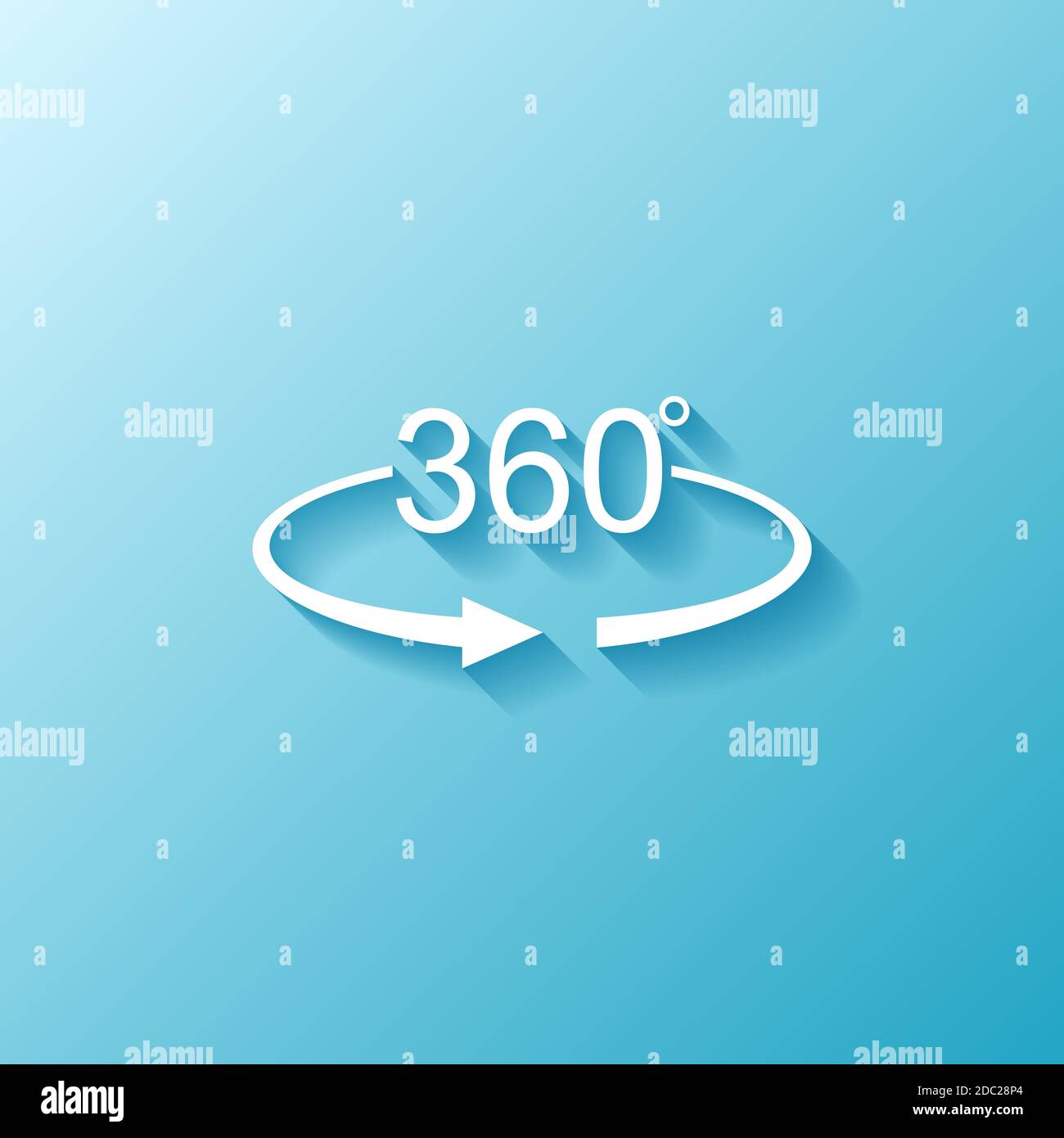 360 degree presentation flat vector blue icon, winter concept illustration in eps 10 Stock Vector