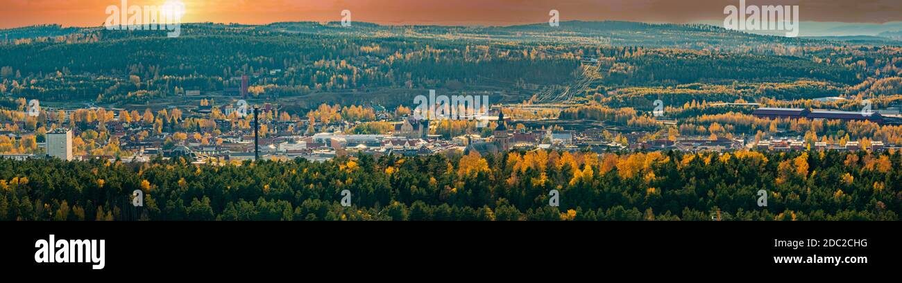 Autumn view in city of Falun, Dalarna, Sweded Stock Photo