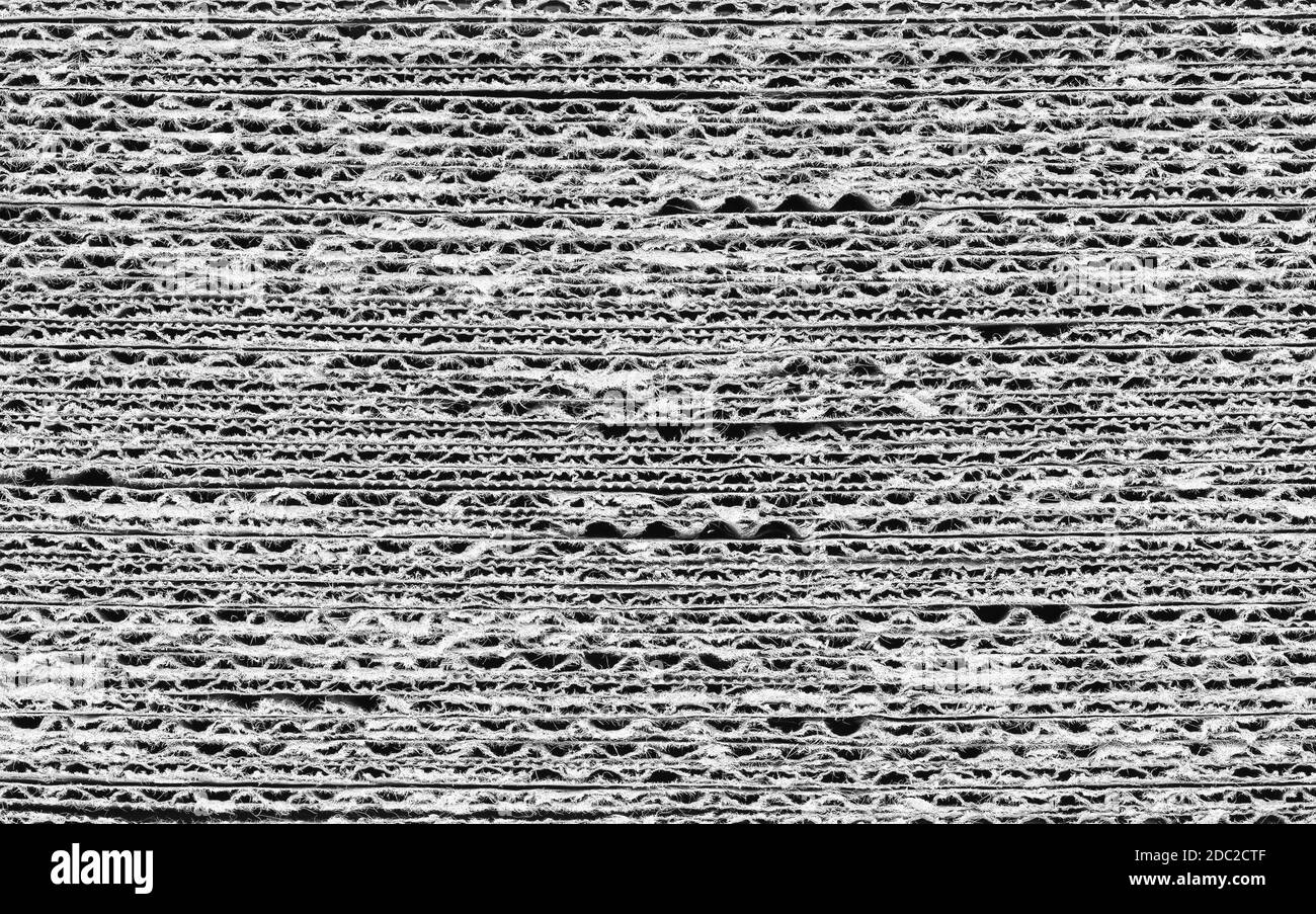 off white light grey corrugated cardboard texture useful as a background Stock Photo
