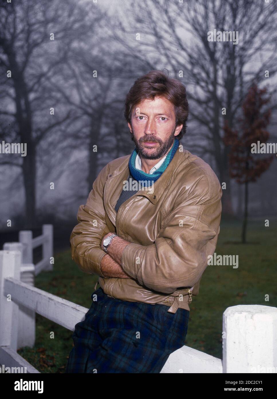 Eric Clapton before his concert at the Edinburgh Playhouse 27th February 1985 Stock Photo