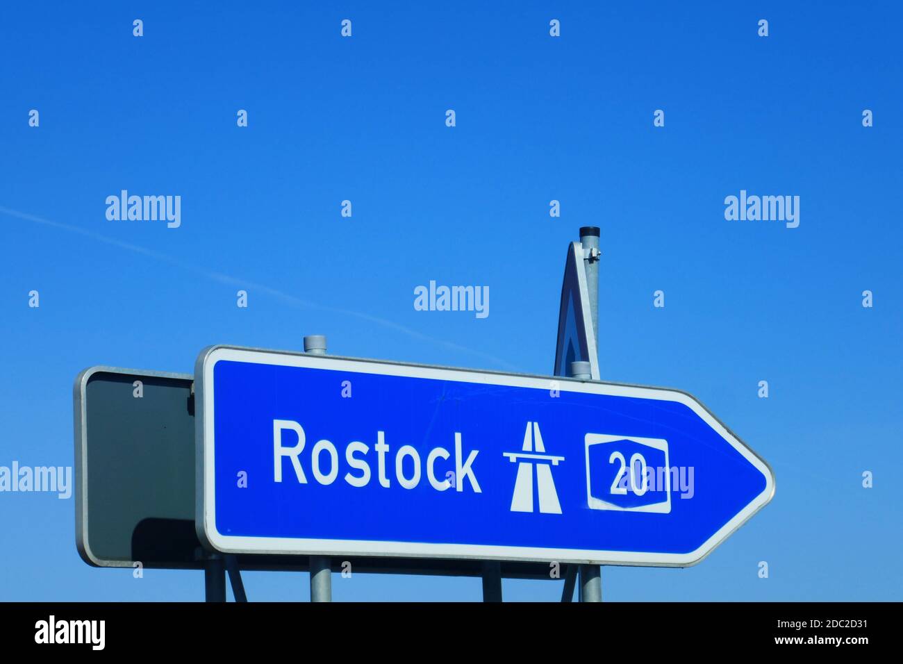 Highway Sign Rostock Stock Photo