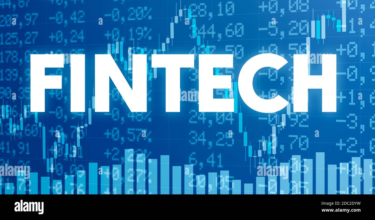 Conceptual image with financial charts and graphs - Fintech Stock Photo ...