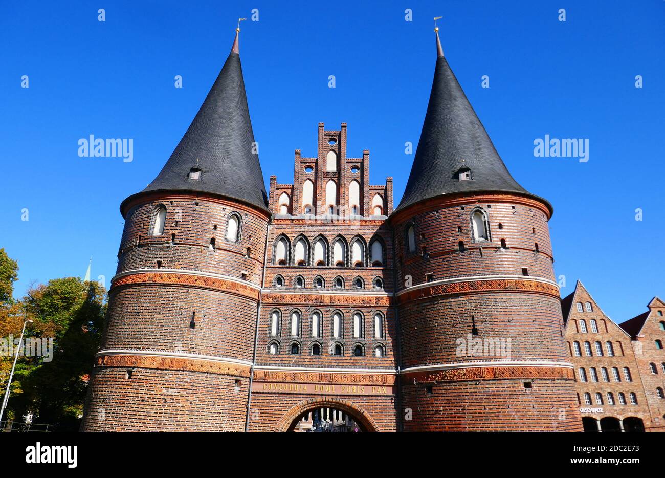Holsten Gate in the Hanseatic City of LÃ¼beck Stock Photo