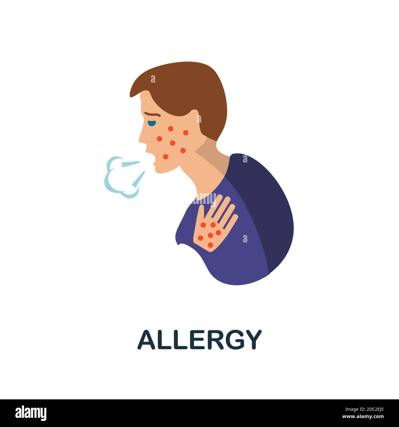 Allergy icon. Simple element from health diseases collection. Creative Allergy icon for web design, templates, infographics and more Stock Vector